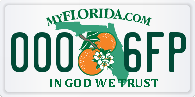 FL license plate 0006FP