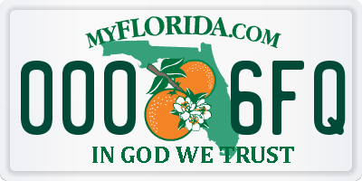 FL license plate 0006FQ