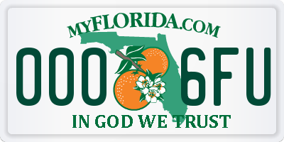 FL license plate 0006FU