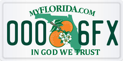 FL license plate 0006FX