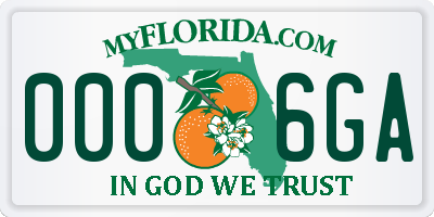 FL license plate 0006GA