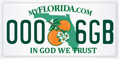 FL license plate 0006GB