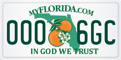 FL license plate 0006GC