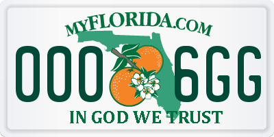 FL license plate 0006GG