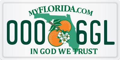 FL license plate 0006GL