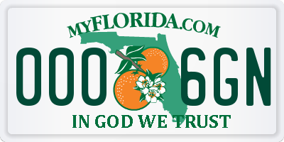 FL license plate 0006GN