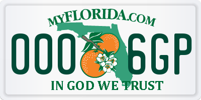 FL license plate 0006GP