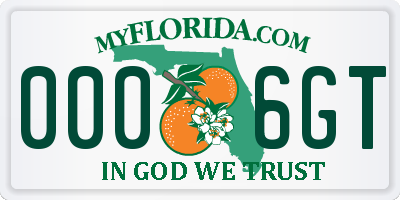 FL license plate 0006GT