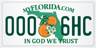 FL license plate 0006HC