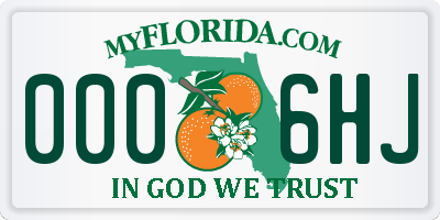 FL license plate 0006HJ