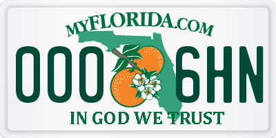 FL license plate 0006HN