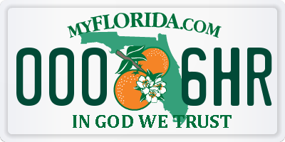 FL license plate 0006HR