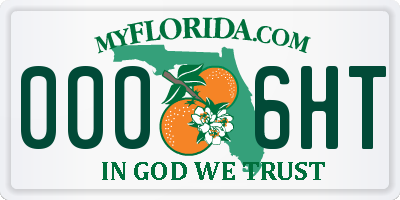 FL license plate 0006HT