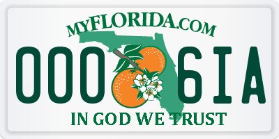 FL license plate 0006IA