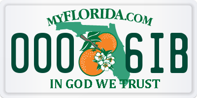 FL license plate 0006IB