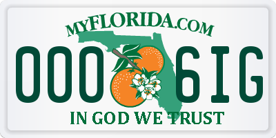 FL license plate 0006IG