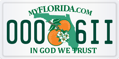 FL license plate 0006II