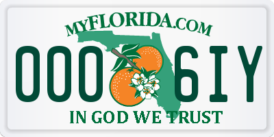 FL license plate 0006IY