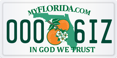 FL license plate 0006IZ