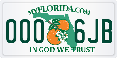 FL license plate 0006JB