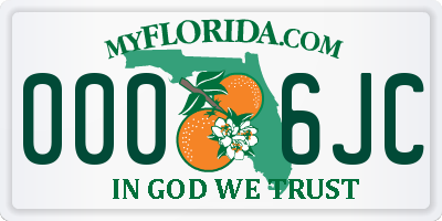FL license plate 0006JC