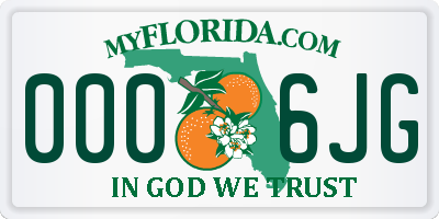 FL license plate 0006JG