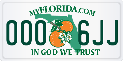 FL license plate 0006JJ