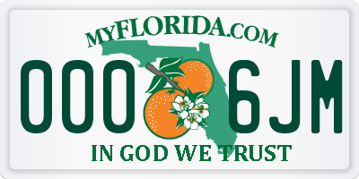 FL license plate 0006JM