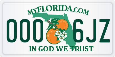 FL license plate 0006JZ