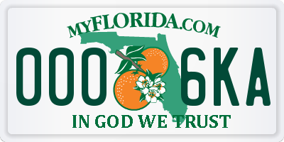 FL license plate 0006KA