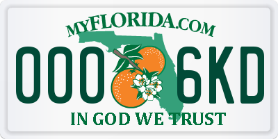 FL license plate 0006KD