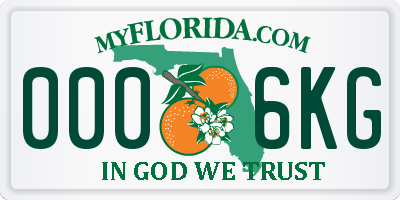 FL license plate 0006KG