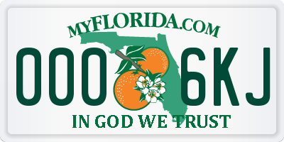 FL license plate 0006KJ
