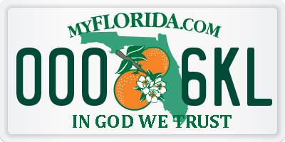 FL license plate 0006KL