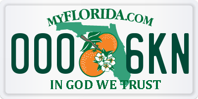 FL license plate 0006KN