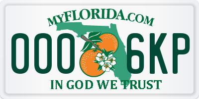 FL license plate 0006KP