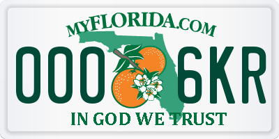 FL license plate 0006KR