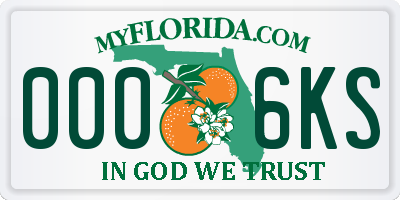 FL license plate 0006KS