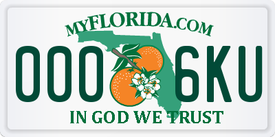 FL license plate 0006KU