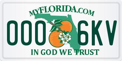 FL license plate 0006KV