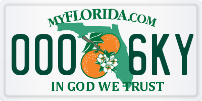 FL license plate 0006KY