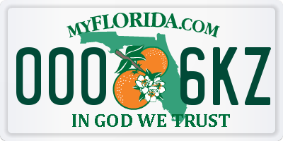 FL license plate 0006KZ