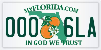 FL license plate 0006LA