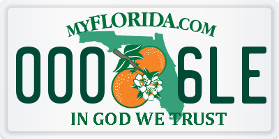 FL license plate 0006LE