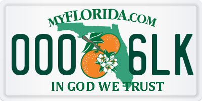 FL license plate 0006LK