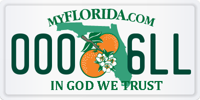 FL license plate 0006LL