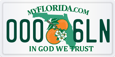 FL license plate 0006LN