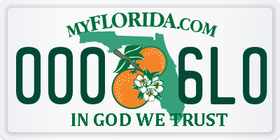 FL license plate 0006LO