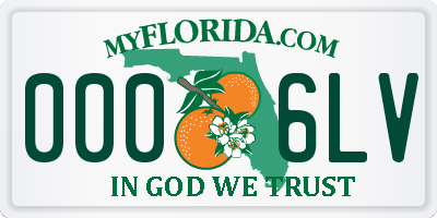 FL license plate 0006LV