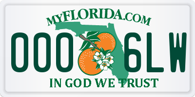 FL license plate 0006LW